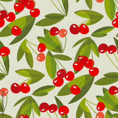Red summer cherry seamless ...