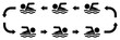 gz787 GrafikZeichnung - german - Schwimmbad / Pool. Schwimmbahn mit Abstand und Rechtsverkehr - Schwimmen im Kreisverkehr - english - rules of lane swimming - pictogram - banner 3to1 - xxl g9739