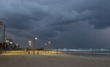 Fototapeta  - Winter storm on the Mediterranean sea, Tel Aviv 