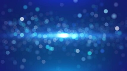 Beautiful Blue Sparkling Glitter Shines Bokeh Motion Toward Camera With Blurry Light Optical Lens Flare Background Seamless Loop