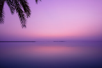 Fototapete - Dead Sea in the early morning. Wild nature. Tropical minimalist landscape. Sunrise over the sea. Summertime