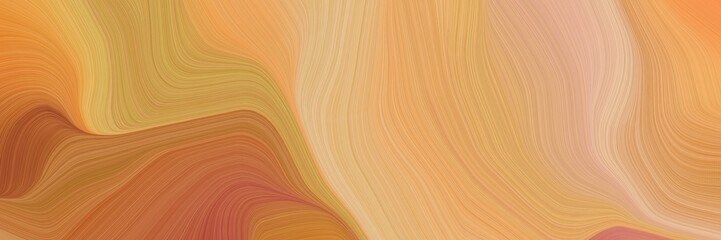 Poster - smooth swirl waves background design with sandy brown, sienna and burly wood color