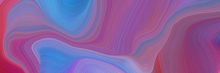 Poster - creative elegant graphic with antique fuchsia, steel blue and medium purple color. modern curvy waves background illustration