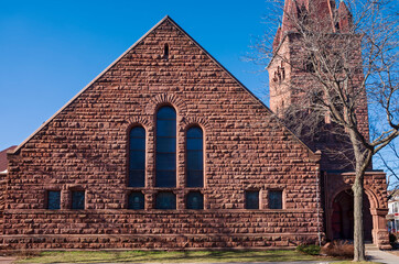 Wall Mural - landmark church bell tower and facade in saint paul