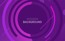 Modern Technology Purple Abstract Background Banner With Circle And Line,can Be Used In Cover Design, Poster, Flyer, Book Design, Website Backgrounds Or Advertising. Vector Illustration.