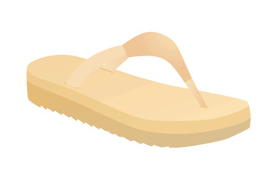 Wall Mural - Brown flip flops. vector illustration