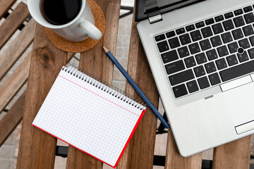 Poster - Personal Workplace Overview With Laptop Device Used For Individual Interest