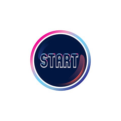 Poster - Modern start button design template vector isolated on white background