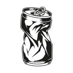 Poster - Vintage crumpled beer can concept