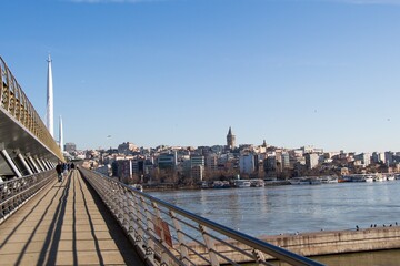 Sticker - Rural city with a river and a bridge during daytime