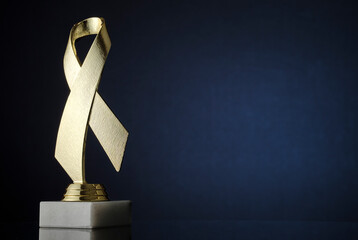 Wall Mural - symbolic textured gold ribbon trophy award