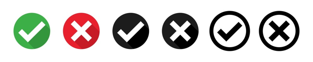 Poster - checkmark cross on white background. isolated vector sign symbol. checkmark icon set. checkmark righ