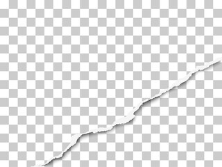 Wall Mural - Torn bottom right part of sheet of transparent paper. Vector template paper design.
