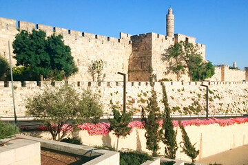 Wall Mural - Temple Mount View of Jerusalem Old City, Western Wall in Jerusalem, Israel