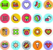 Baby Flat Vector Icons Pack