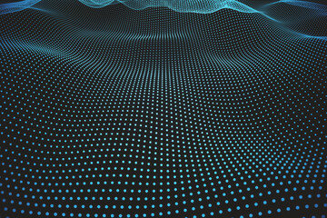 Poster - Creative blue digital wave background.