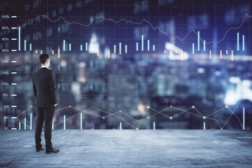 Aufkleber - Businessman looking to creative business chart