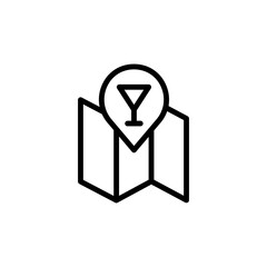 Poster - Map, placeholder. Bar concept line icon. Simple element illustration. Map, placeholder. Bar concept outline symbol design from Bar set. Can be used for web and mobile