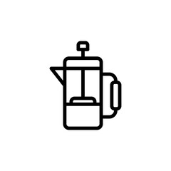 Poster - Tea, French press concept line icon. Simple element illustration. Tea, French press concept outline symbol design from Bar set. Can be used for web and mobile