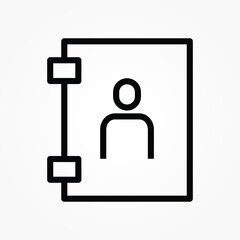 Poster - Address book icon. Contact note flat vector illustration on white background.