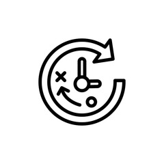 Poster - Clock concept line icon. Simple element illustration. Clock concept outline symbol design from Business strategy set. Can be used for web and mobile