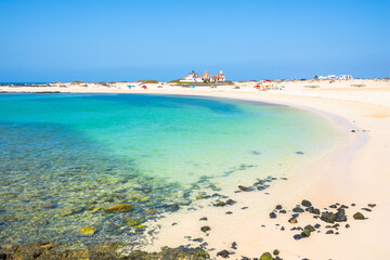 Wall Mural - View of the beautiful Playa Chica Beach, El Cotillo - Fuerteventura, Canary Islands, Spain