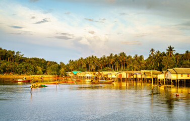 Sticker - Fishing village in Andaman Sea