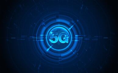 Aufkleber - 5g symbol new wireless internet wifi connection. fifth innovative generation of the global high spee