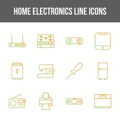 Poster - Unique home electronics vector line icon set