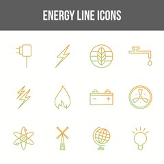 Poster - Unique energy vector line icon set