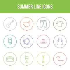 Sticker - Unique summer vector line icon set