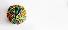 Colourful Rubber Bands On White Background