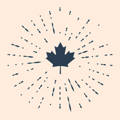 black canadian maple leaf icon isolated on beige background. canada symbol maple leaf. abstract circ