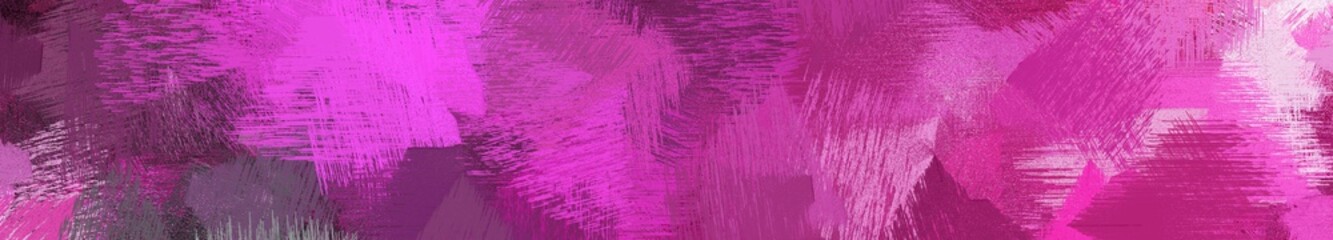 Wall Mural - wide landscape graphic with dirty brush strokes background with mulberry , orchid and pastel pink. c