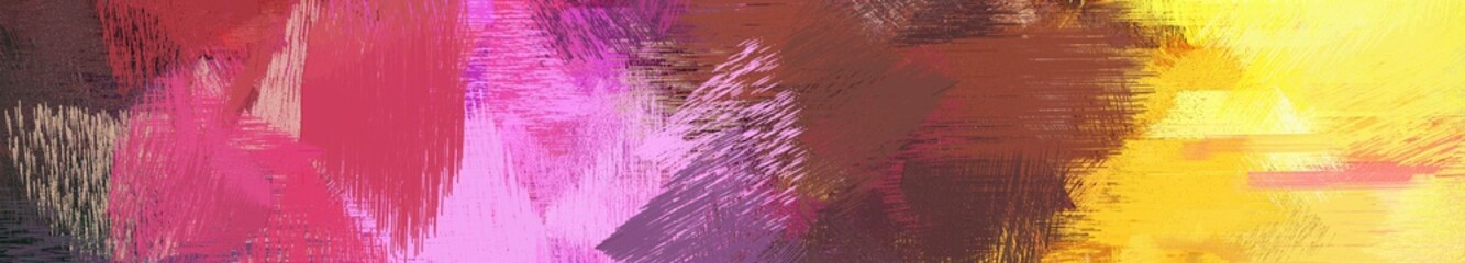 Wall Mural - wide landscape graphic with colorful brush strokes background with moderate red, khaki and dark mode