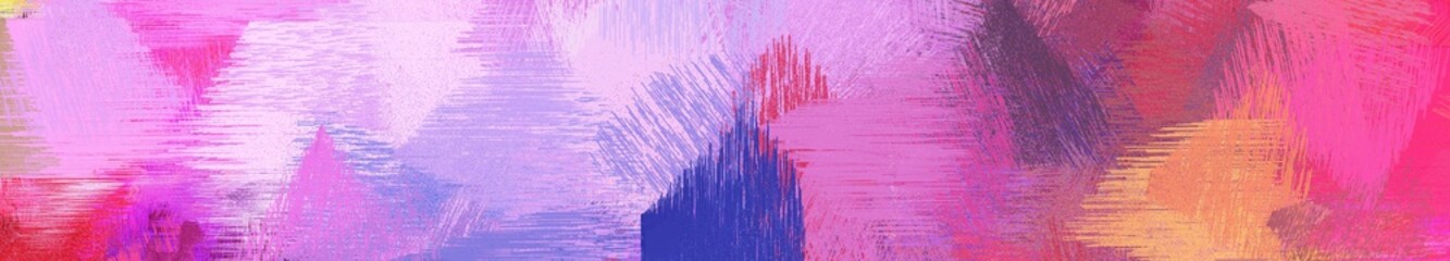 Wall Mural - wide landscape graphic with artistic brush strokes background with orchid, lavender and indian red. 