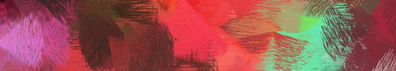 Wall Mural - wide landscape graphic with art brush strokes background with dark moderate pink, old mauve and dark