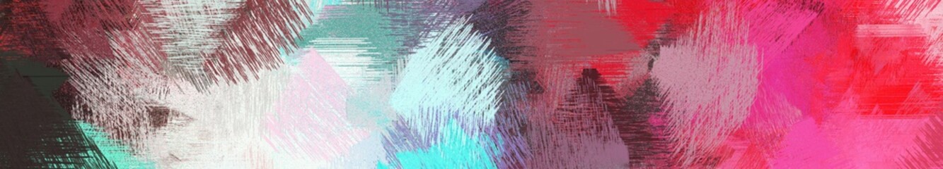 Wall Mural - wide landscape graphic with creative brush strokes background with moderate pink, dark slate gray an