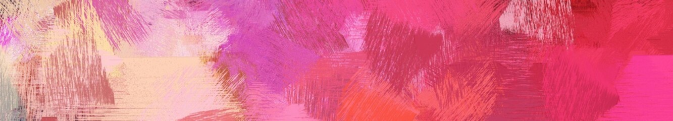 Wall Mural - wide landscape graphic with modern brush strokes background with moderate pink, baby pink and pastel