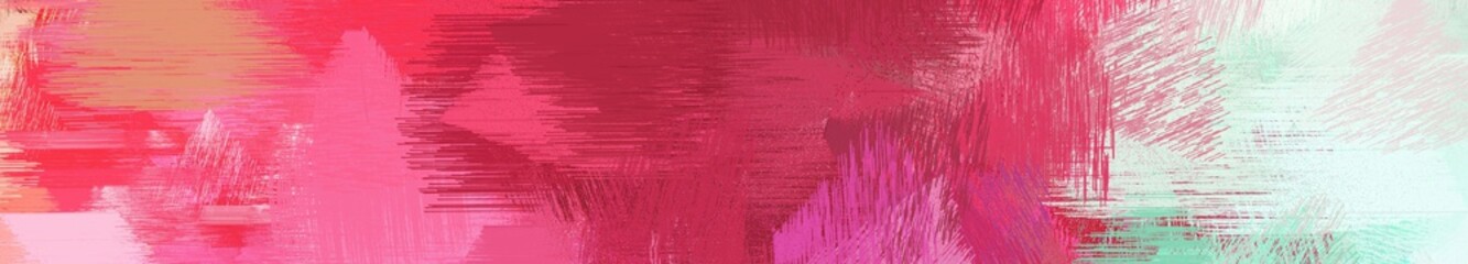 Wall Mural - wide landscape graphic with creative brush strokes background with moderate pink, light gray and lig
