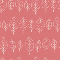  Lovely hand drawn leaves seamless pattern, elegant autumn background, great for textiles, banners, wallpapers, wrapping - vector design