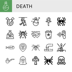 Canvas Print - death simple icons set