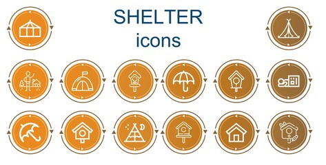 Wall Mural - Editable 14 shelter icons for web and mobile