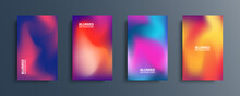 Blurred Backgrounds Set With Modern Abstract Blurred Color Gradient Patterns. Smooth Templates Collection For Brochures, Posters, Banners, Flyers And Cards. Vector Illustration.