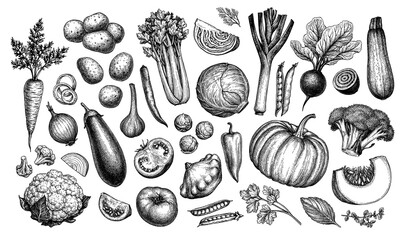 Canvas Print - big set of vegetables.