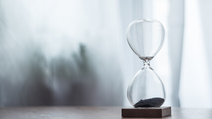 Hourglass on the sand, rightside