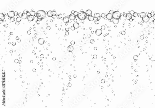 Cuadros en Lienzo Bubbles underwater texture isolated on white background