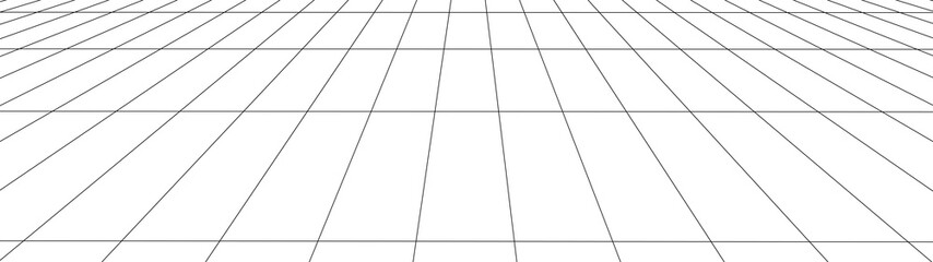 Poster - Vector perspective grid. Detailed lines forming an abstract background
