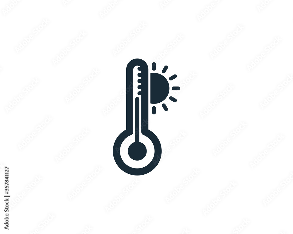 Thermometer Icon Vector Logo Template Illustration Design