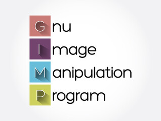 Aufkleber - GIMP - Gnu Image Manipulation Program acronym, concept background